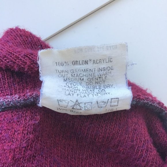 Vintage Union USA Mens v-neck Sweater L maroon burgundy unisex drop shoulder - Picture 10 of 10